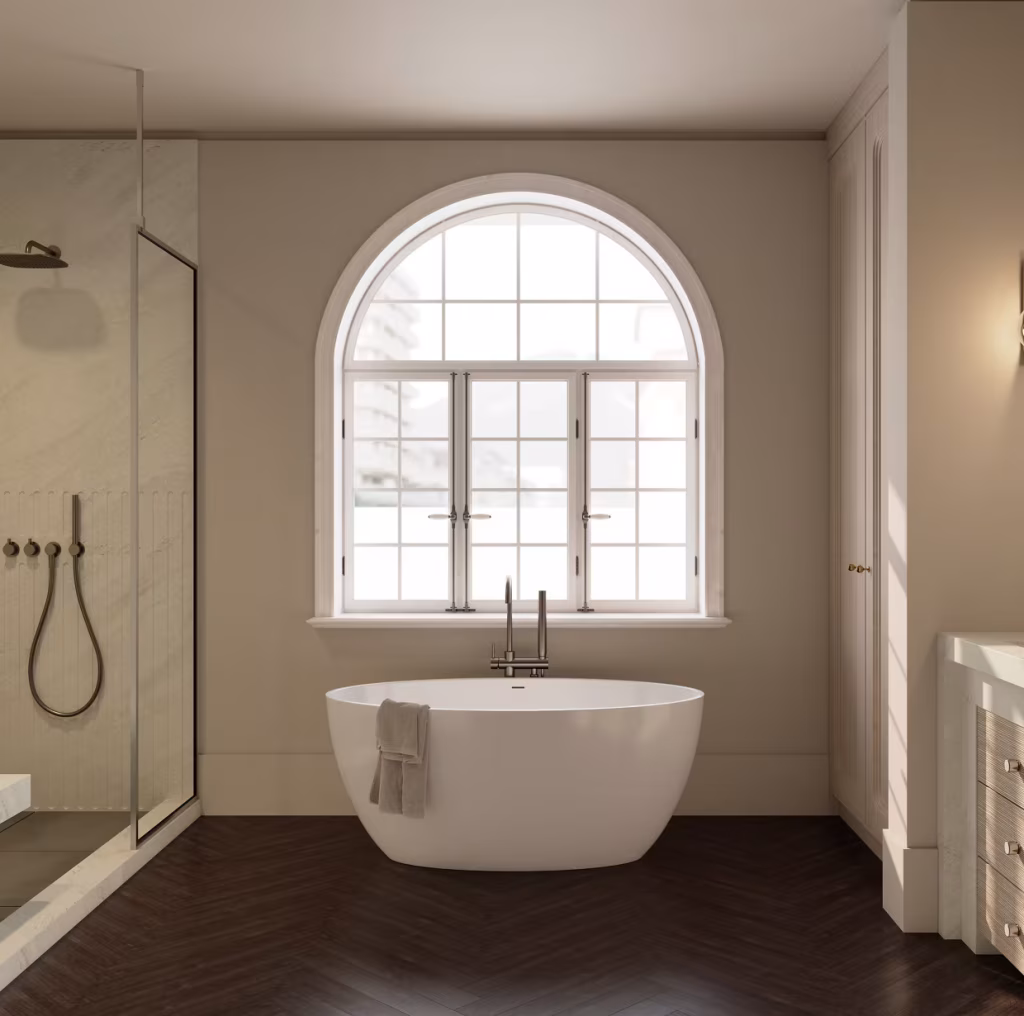 Cambria Traymore Bay satin bathroom countertop.