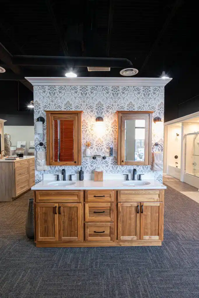 Columbus Bath Design's Design Center in Lewis Center, Ohio, features several demo display bathroom designs.